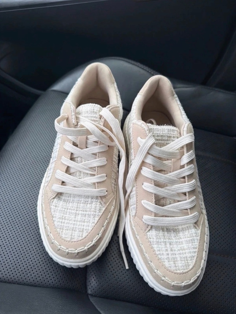 SERRA Women’s Casual Beige Knit Platform Sneakers size 9 - Picture 2 of 7